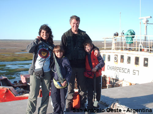 La familia reunida en la Patagonia