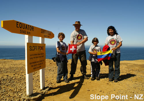 La familia en Slope Point